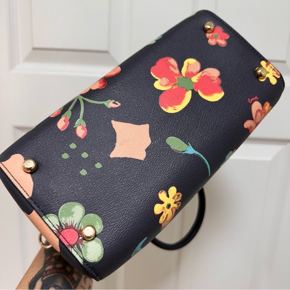 Coach Rowan Satchel Crossbody Dreamy Land Floral Pebbled Leather NWOT - Picture 8 of 10